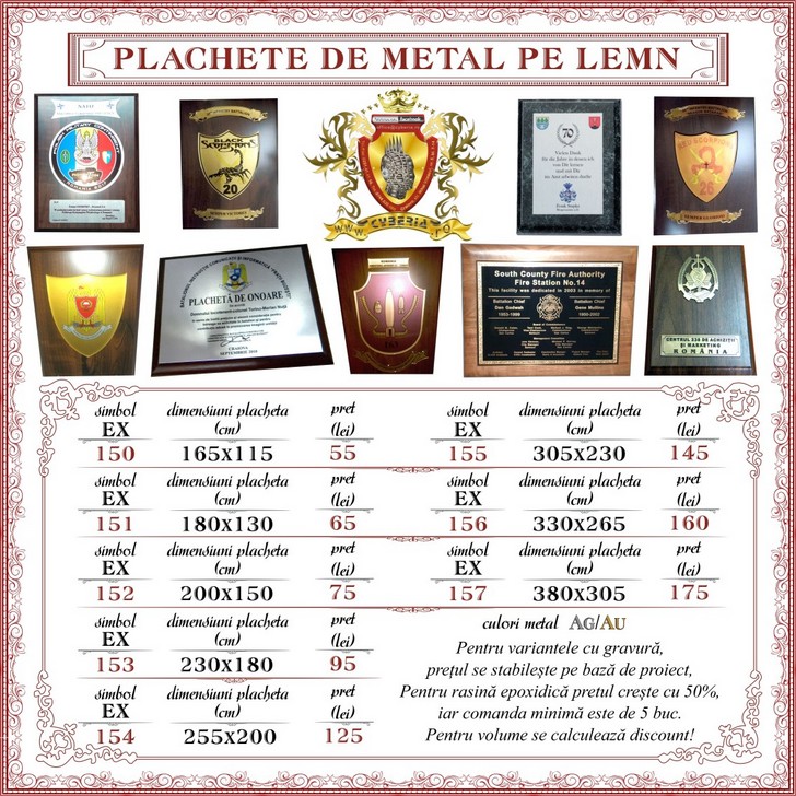 PLACHETE DIN METAL SI LEMN